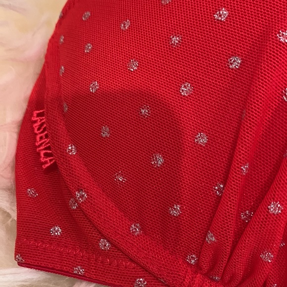 La Senza Red Lingerie with Attached Bra and Tie Up Skirt Dress in Large NWT - Picture 5 of 9